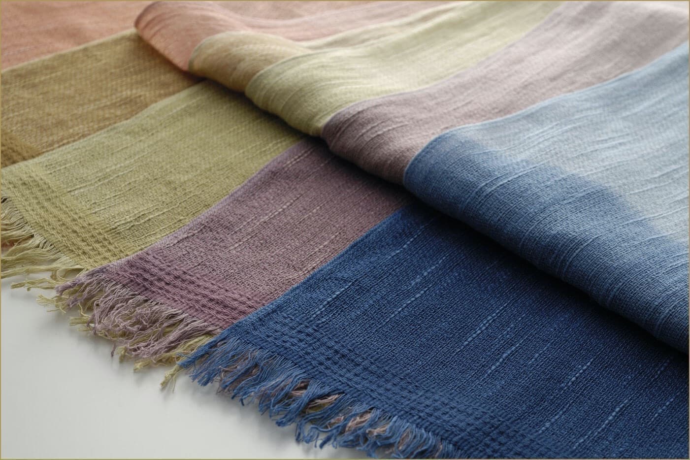 スラブ織ウールコットンマフラー