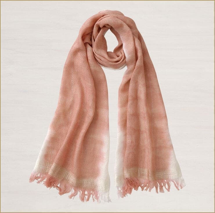 天然草木染 あやめ織 シルクコットンマフラー