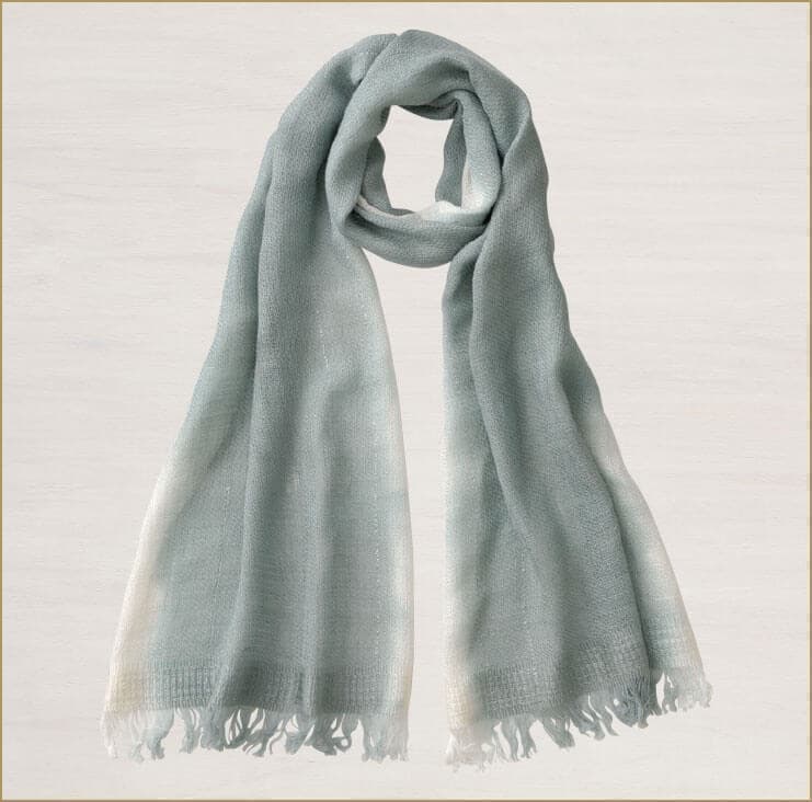 天然草木染 あやめ織 シルクコットンマフラー