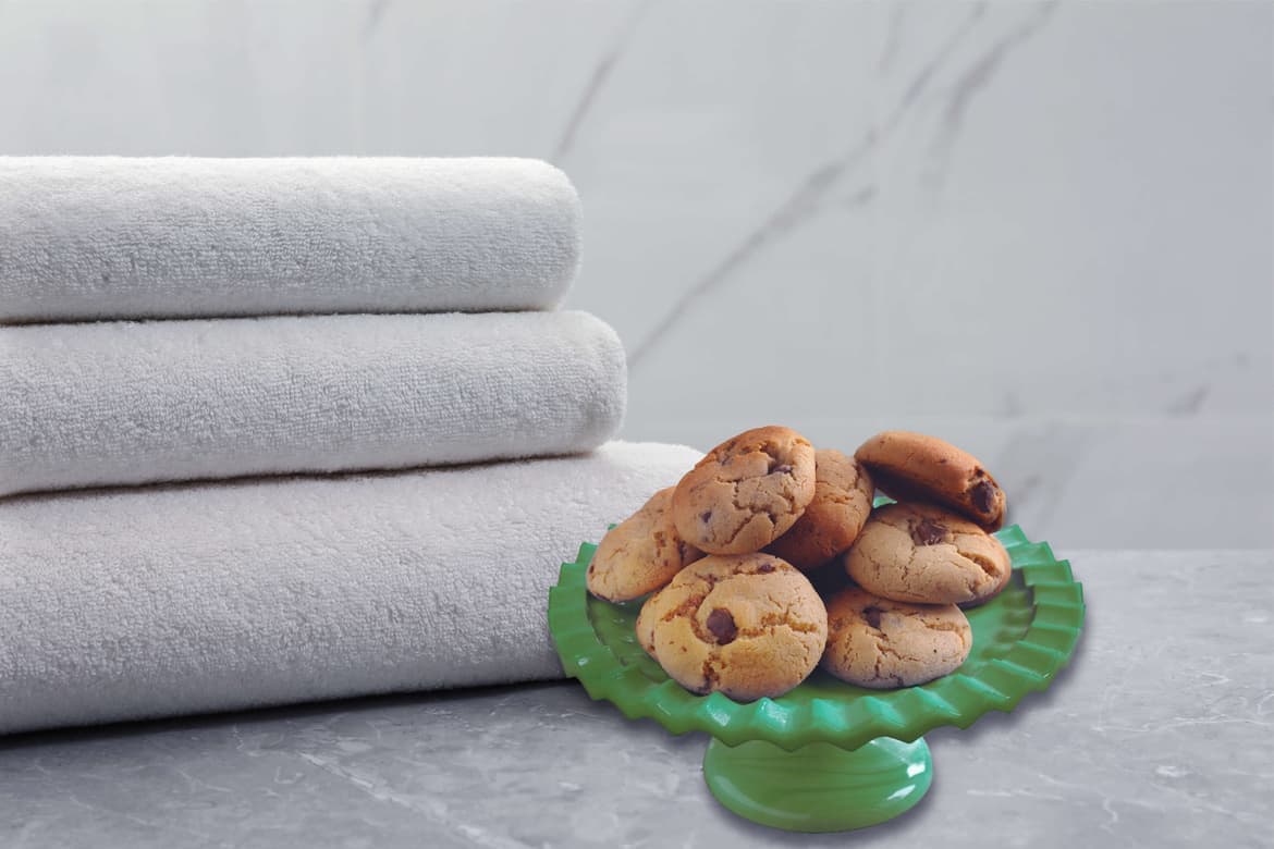 クッキーとタオル